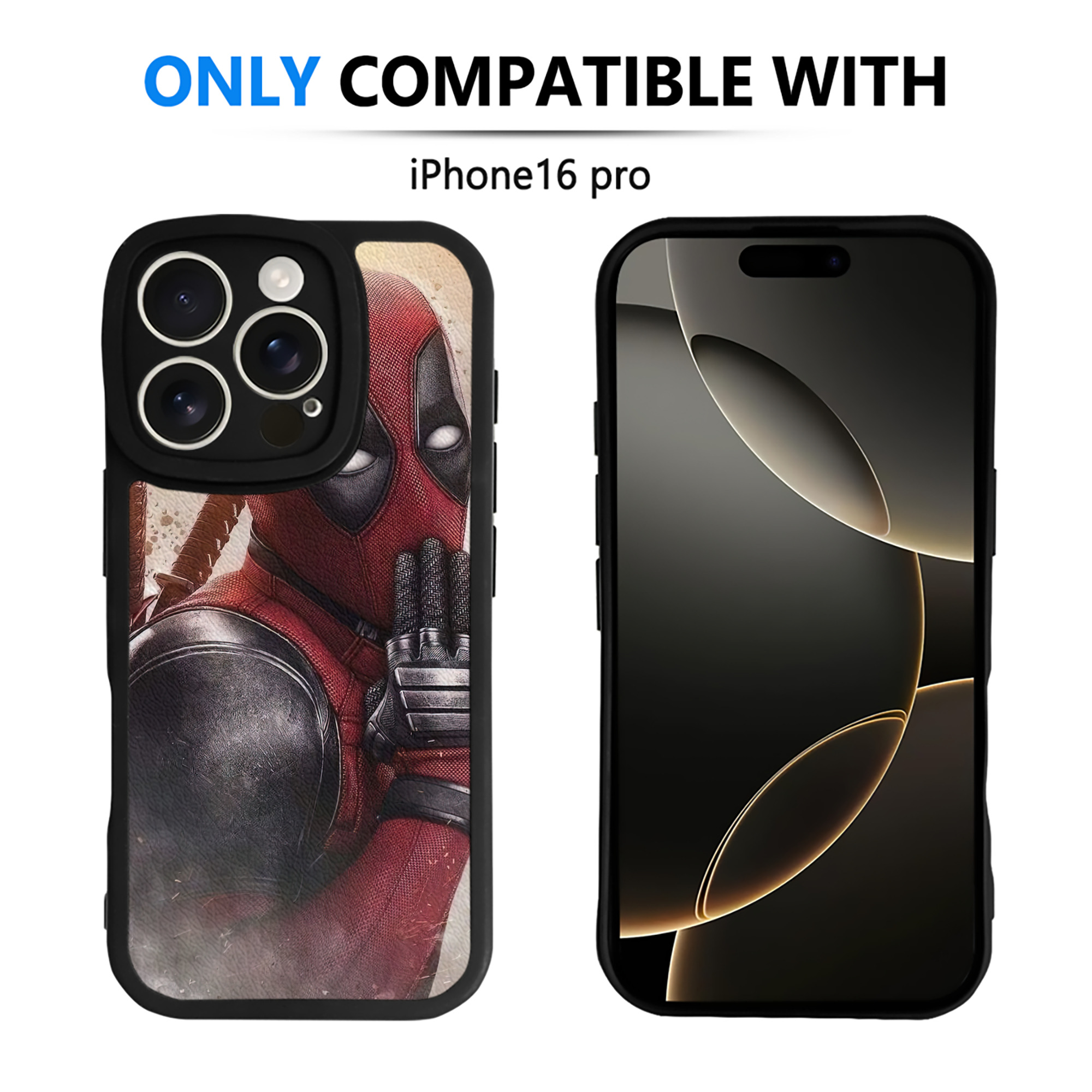（画像用） Deadpool デッドプール 【iPhone 16シリーズ対応】シリコンスマホケース（レザー調） 材質：シリコン